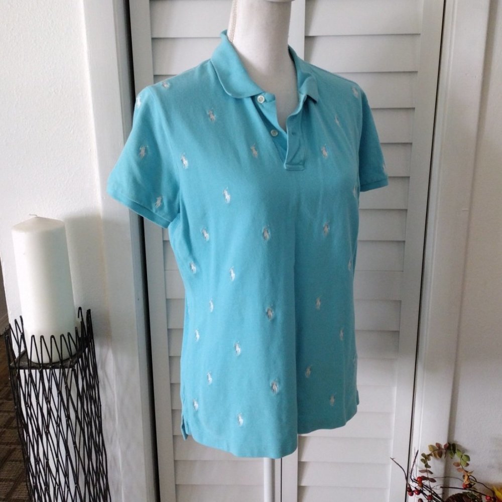 Ralph Lauren Sport boys allover polo embroidered print short sleeve Sz XL